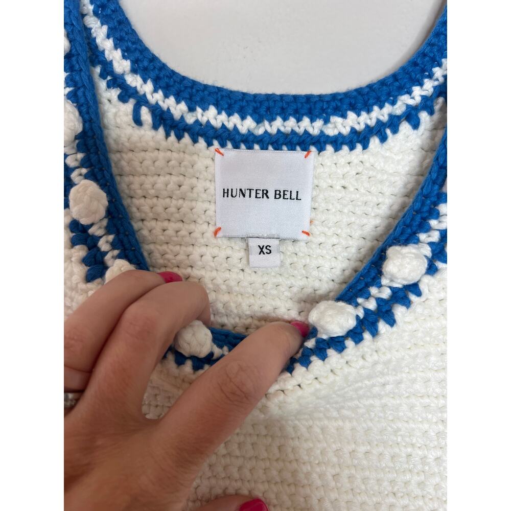 NEW Hunter Bell Clover Sweater Crochet Sleeveless Tank Blue Size: Extra Small - Picture 4 of 7